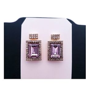 Rhinestone Perfume Bottle Style Earrings (NWOT)